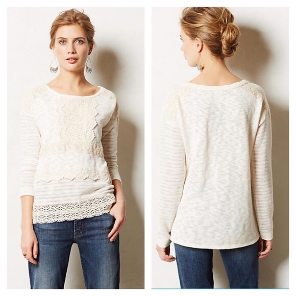 Anthropologie Tops - One September | Cream Crochet Heirloom Top